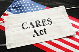 CARES Act with American Flag